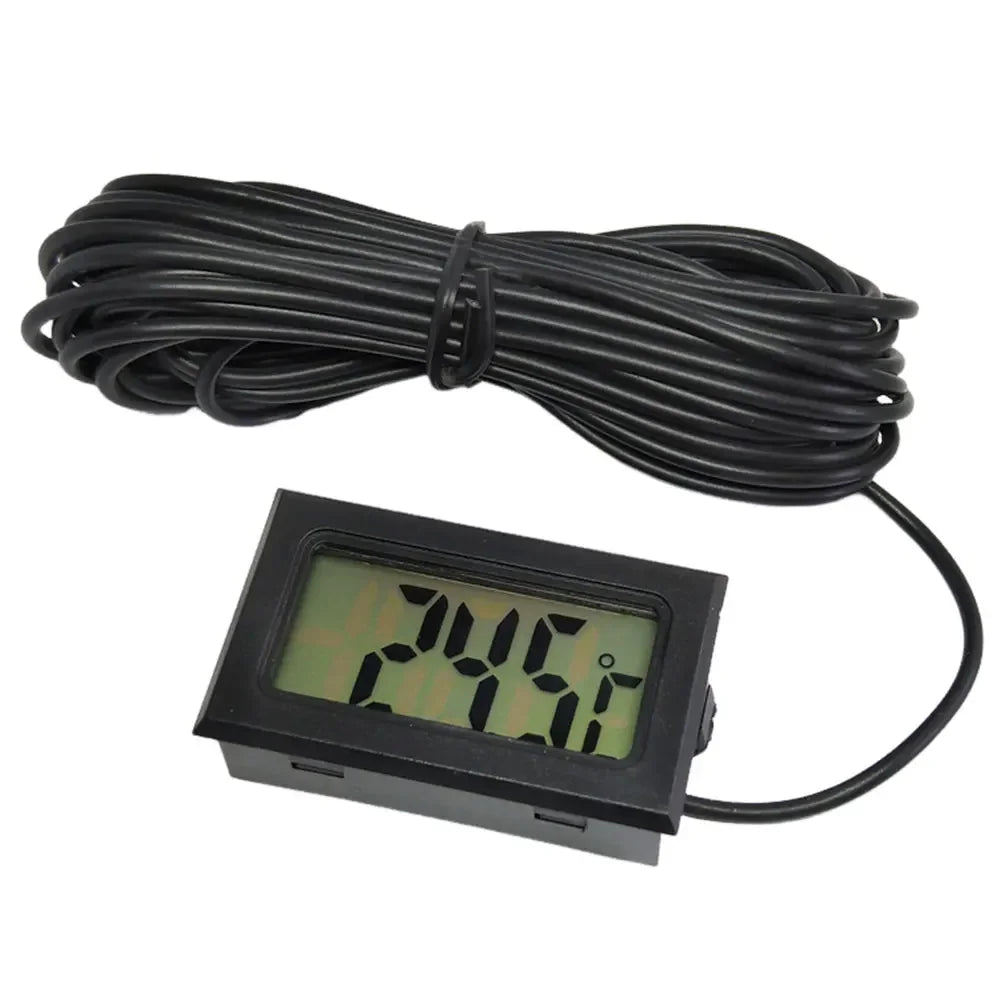 Waterproof Digital Thermometer with LCD Display Portable Temperature Sensor for Car Fish Tank and Refrigerator Use