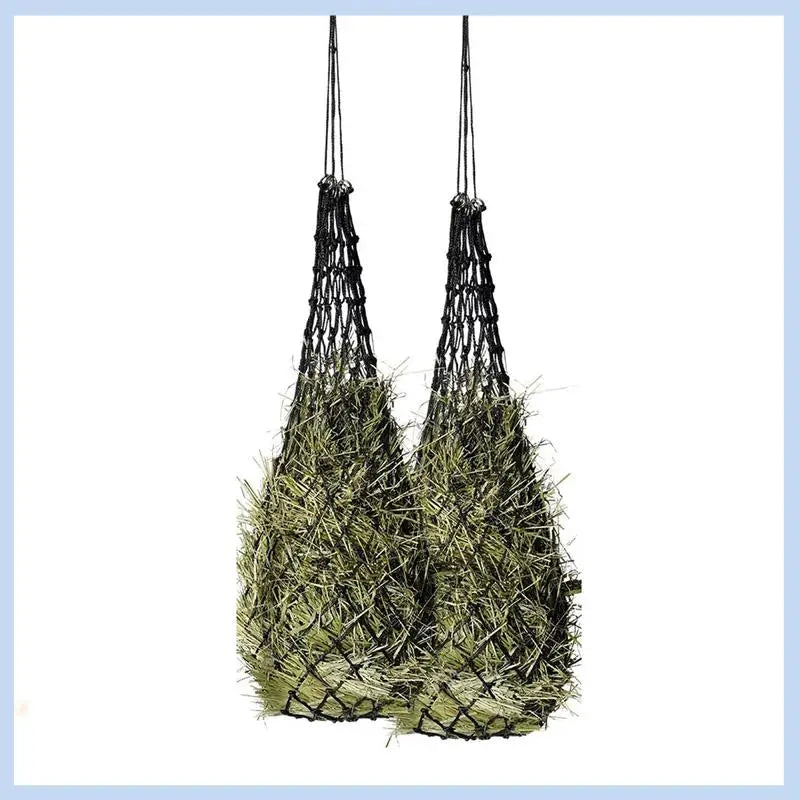 MLGB-2 Pcs Slow Feed Hay Net Hay Feeder Hay Bag Hay Net For Horses Slow Feeder Haynet 40 Inch Length With 2 Inch Holes Durable