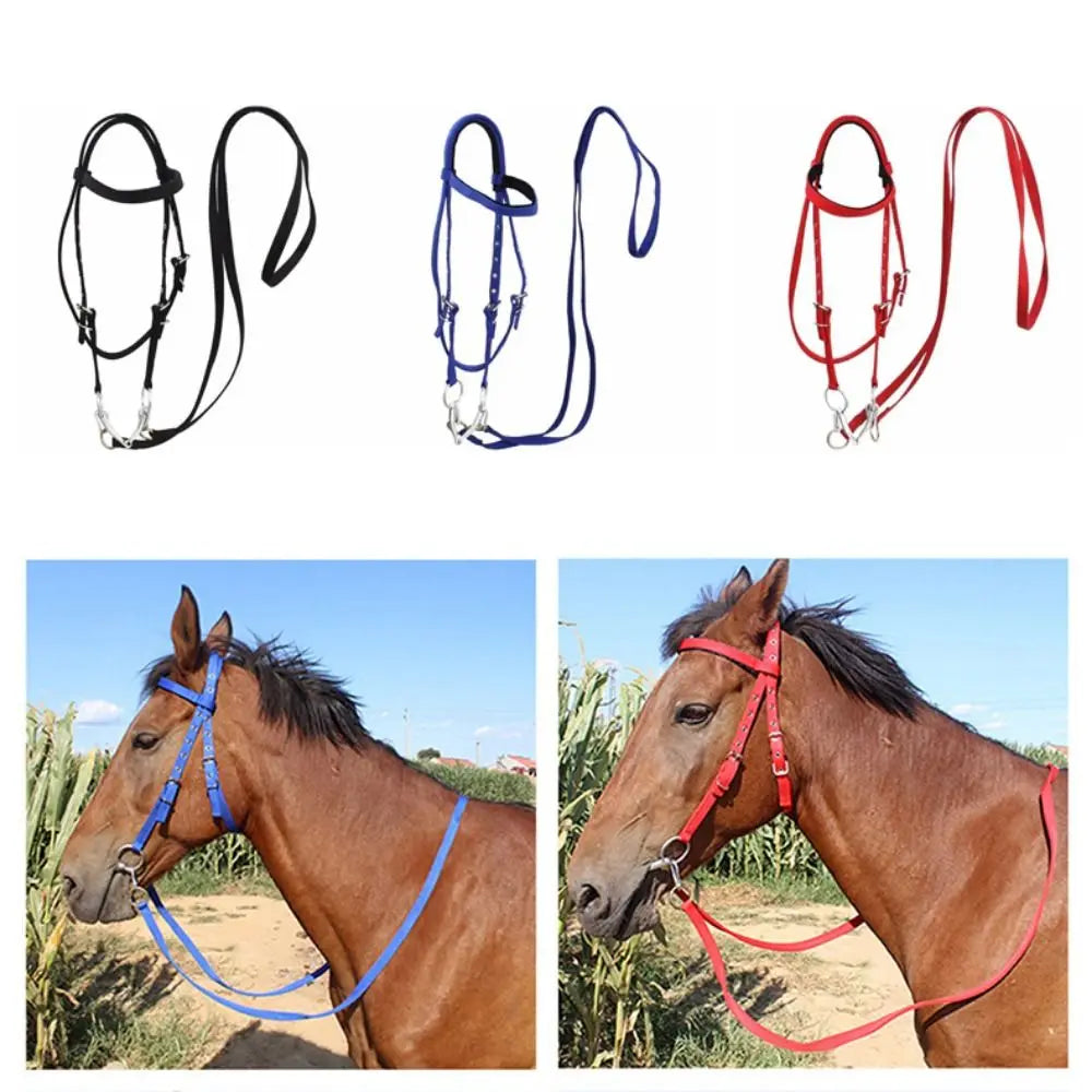 Thickened Horse Halters Comfortable Adjustable Strap Horse Neck Stretcher Durable Heavy Duty Horse Bridle Training Rope