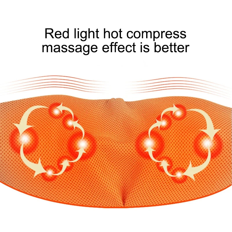 3D Kneading & Shiatsu Massage Shawl Pillow with Heat Therapy - Portable Neck Shoulder Back Massager for Home, Office Use - Relie