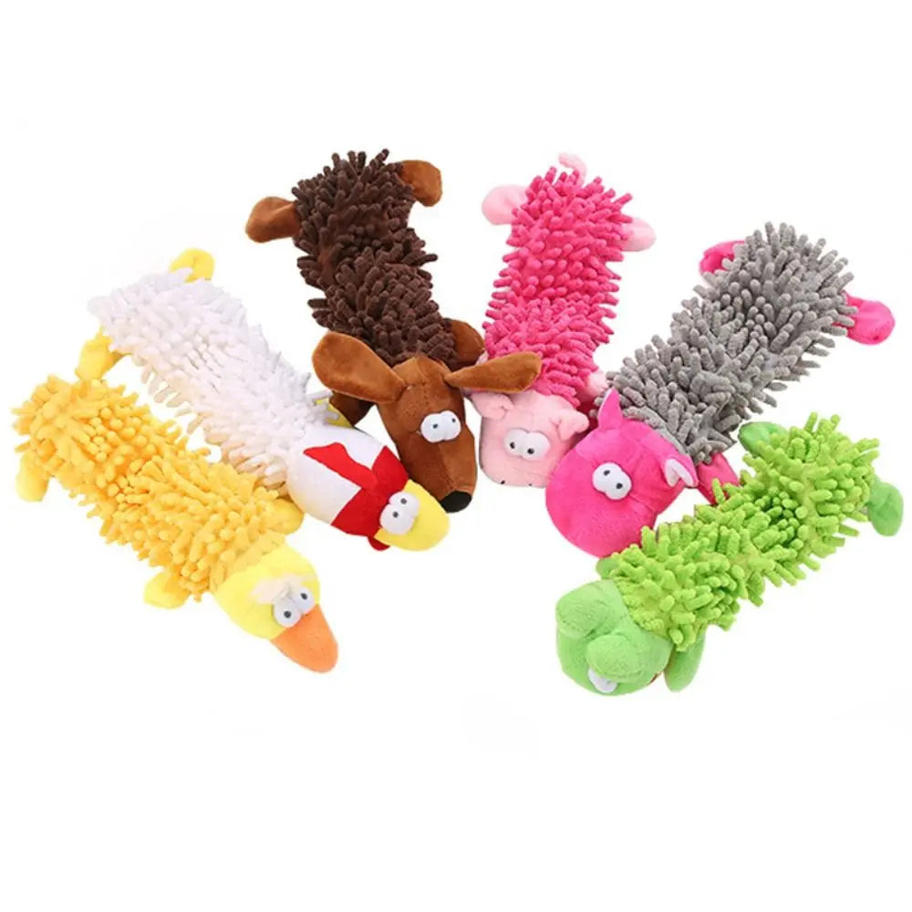 Plush Pet Plush Chew Sounding Toy With Squeaky Animal Shape Cat&Dog Vocalization Toy Bite Resistant Training Entertainment