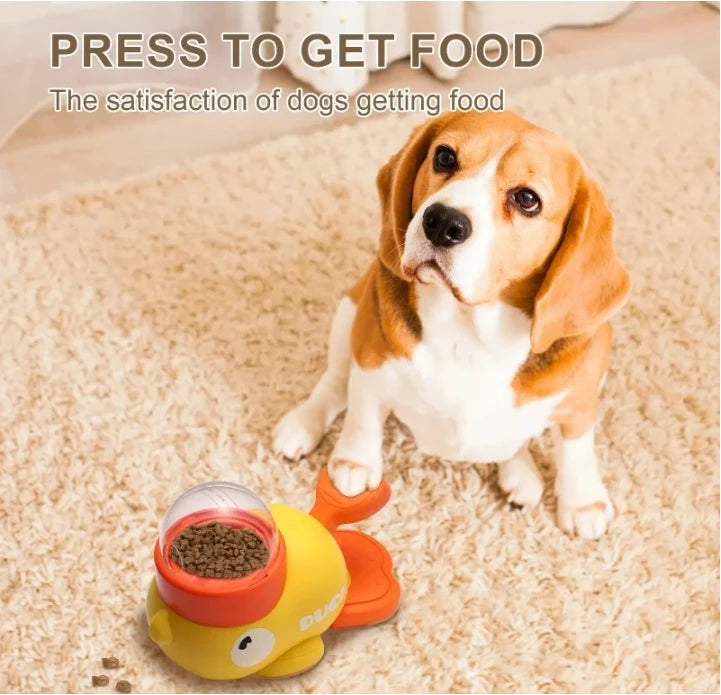 Durable Plastic Duck Dog Toy Interactive Treat Dispenser Slow Feeder Puzzle for Chewing Training Entertainment Small Medium Dogs