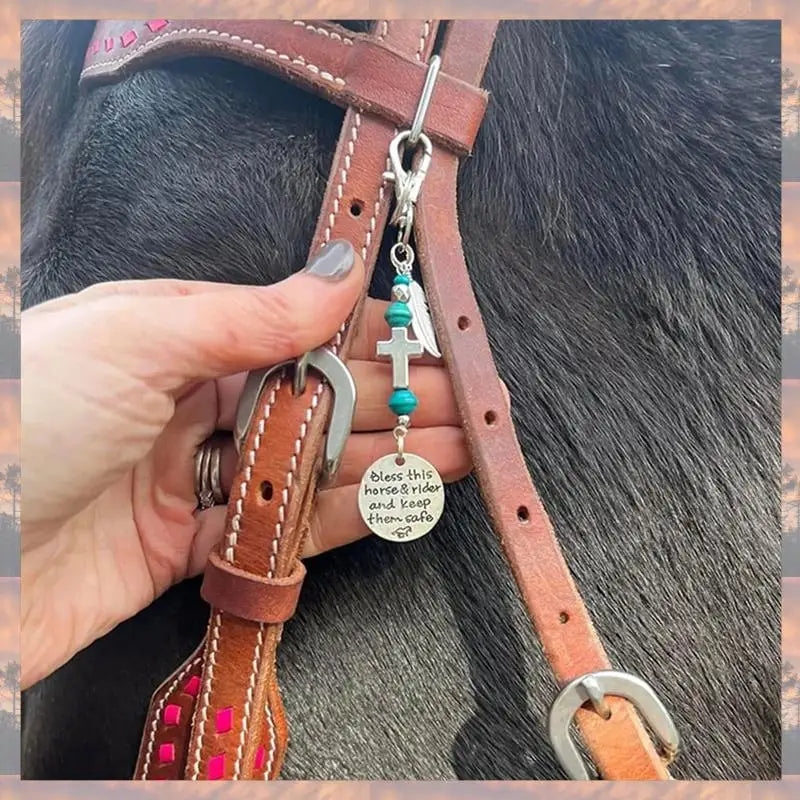 2025 Trend Horse Saddle And Bridle Charm Clip, Bless-This Horse And Rider Keep Safe Bridle Saddle Charm Gifts For Horse Rider