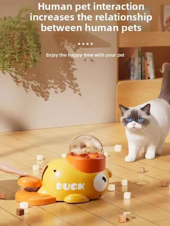 Durable Plastic Duck Dog Toy Interactive Treat Dispenser Slow Feeder Puzzle for Chewing Training Entertainment Small Medium Dogs