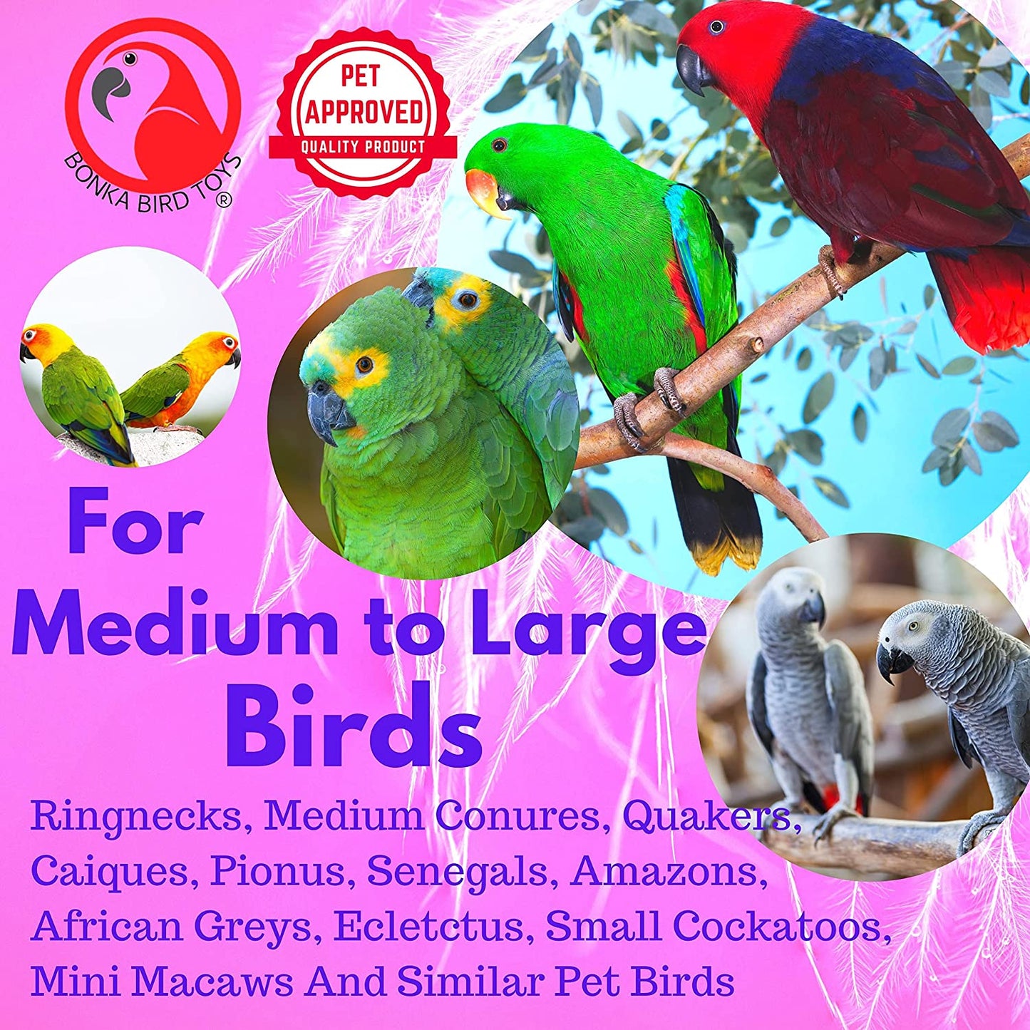 1969 Spoon Delight Medium Large Parrot Bird Toy African Grey Parrot Amazon Conure and Similar Birds