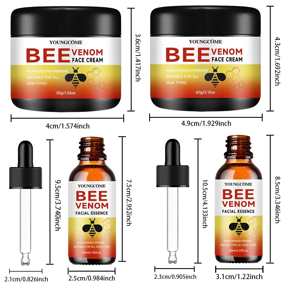 "Pro Anti-Aging Duo Set - Bee Venom Retinol Cream & Collagen Serum for Firming + Wrinkle Reduction, Luxury Skin Care Kit"