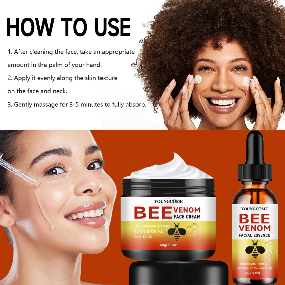 "Pro Anti-Aging Duo Set - Bee Venom Retinol Cream & Collagen Serum for Firming + Wrinkle Reduction, Luxury Skin Care Kit"