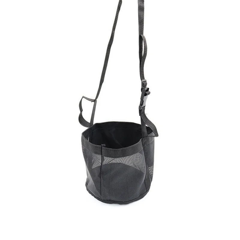 ABFY-Adjustable Elastic Hay Feed Bag For Horses - Outdoor Neck Feeding Bag In Black
