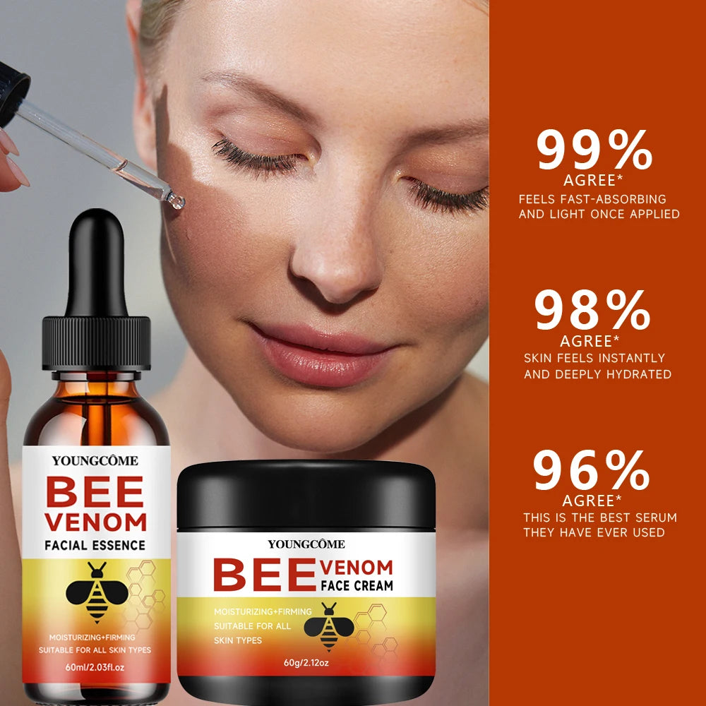 "Pro Anti-Aging Duo Set - Bee Venom Retinol Cream & Collagen Serum for Firming + Wrinkle Reduction, Luxury Skin Care Kit"