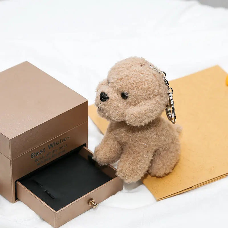 New 12cm Cute Teddy Dog Plush Keychain Small Pendant Kids Toys Backpack Hangings Stuffed Animals Christmas Birthday Gifts