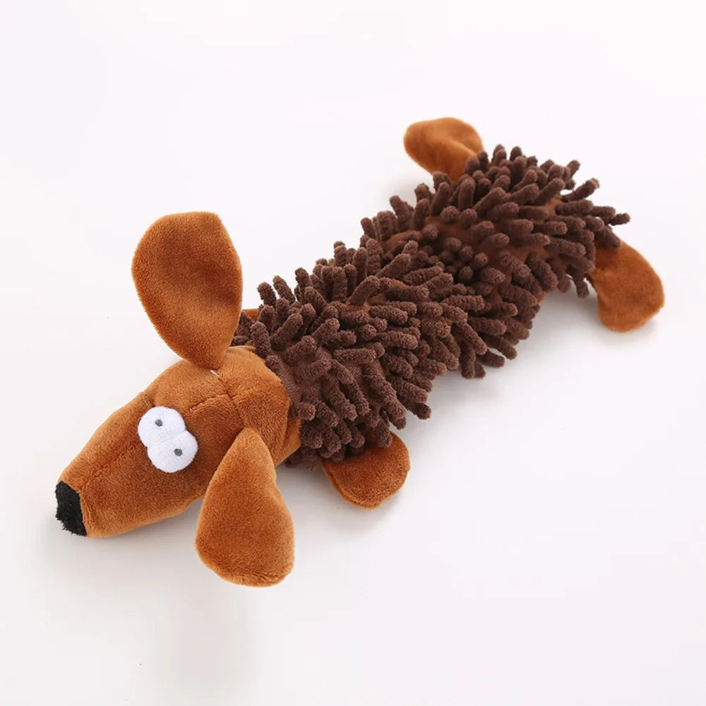 Plush Pet Plush Chew Sounding Toy With Squeaky Animal Shape Cat&Dog Vocalization Toy Bite Resistant Training Entertainment