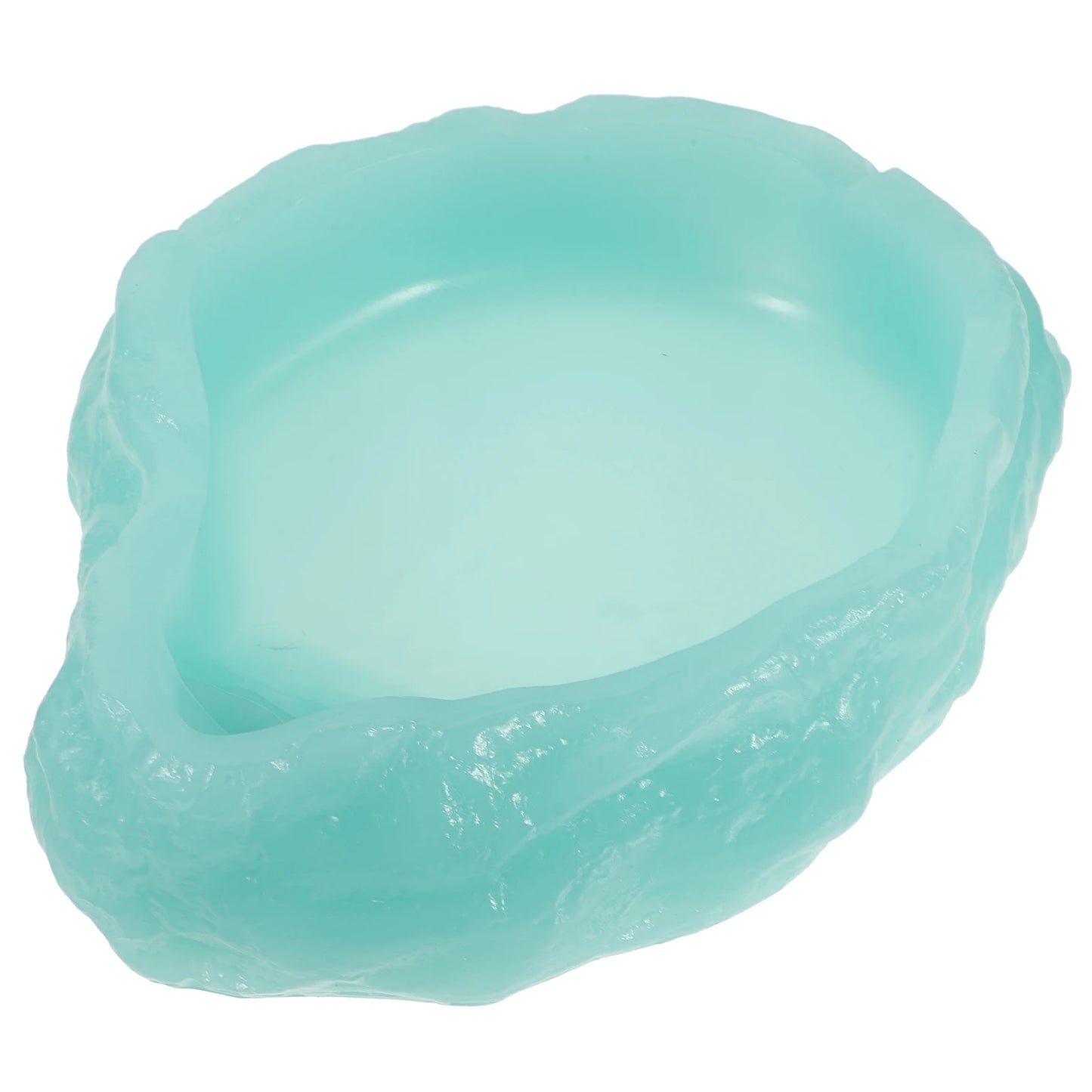 Glow in the Dark Reptile Water Bowl Feeding Dish for Lizards Turtles Small Animals Light Green Non Slip Terrarium Supplies Pet
