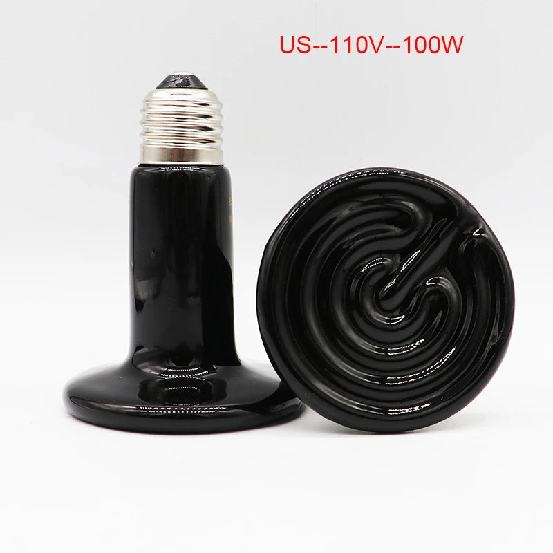 Pet Reptile Far Infrared Ceramic Heating Lamp Heat Emitter Light Bulb for Ortoise Lizard Spider Pet Warmer Bulb Brooder EU/US Pl