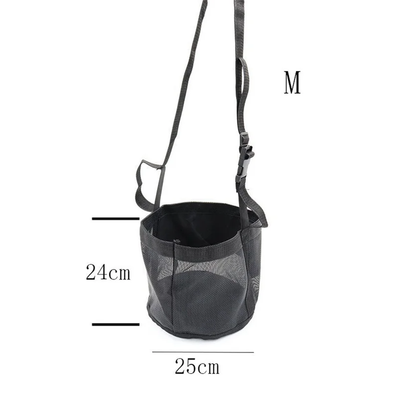 ABFY-Adjustable Elastic Hay Feed Bag For Horses - Outdoor Neck Feeding Bag In Black