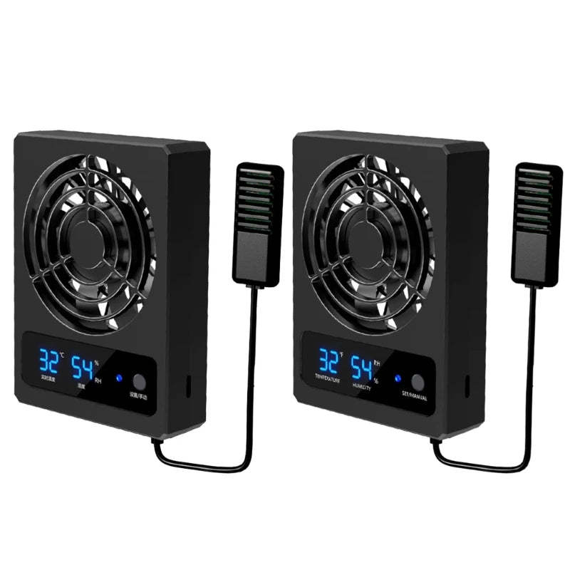Reptiles Cooling Fan for Terrariums Low Noise Energy Saving Chiller Air Coolers Humidity Reducer Chiller Automatic Control B03D