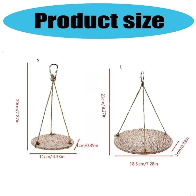 Reptiles Hammock Straw Woven Wear Resistant Hanging Bed for Terrariums Small Pet