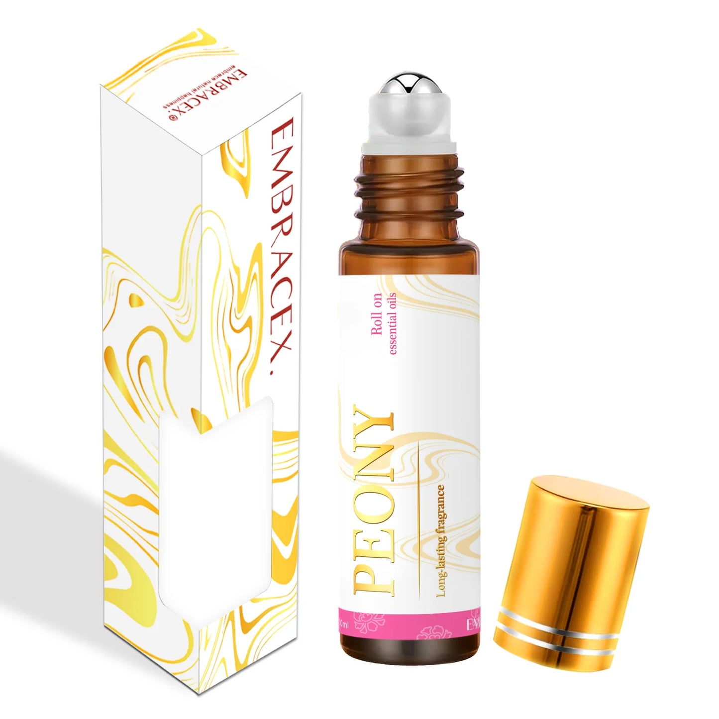 10ml Peony Essential Oil Rollerball Perfume Floral Fragrance Women's Aromatherapy Skincare Nail care Body massage Holiday Gift