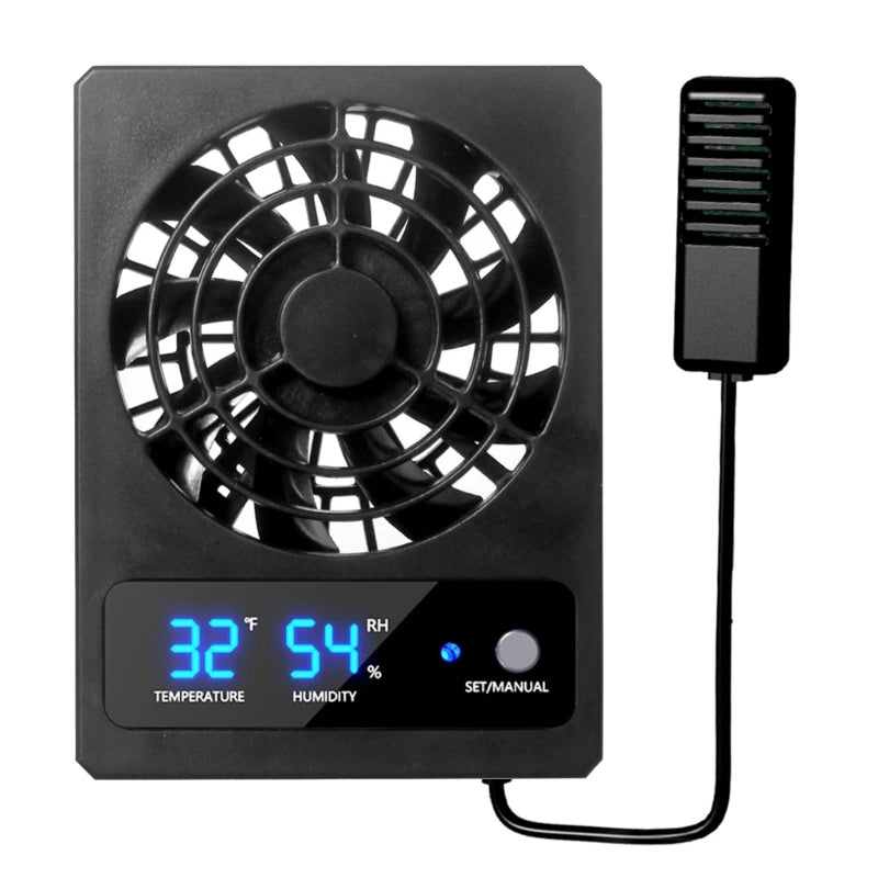 Reptiles Cooling Fan for Terrariums Low Noise Energy Saving Chiller Air Coolers Humidity Reducer Chiller Automatic Control B03D