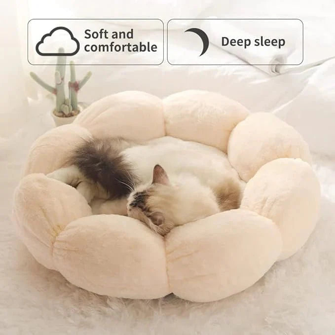 Orthopedic Round Plush Small Dog Cat Bed - Light Pink-1