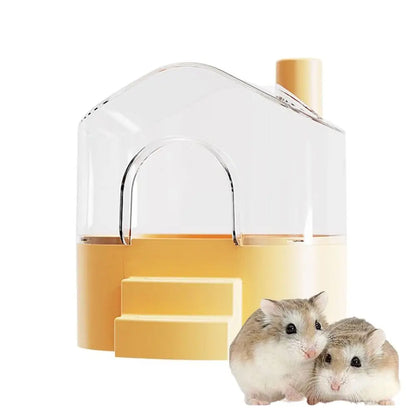 Detachable Pet Bird Bath Box Transparent Large Space Hamster Bathtub Anti-leak Household Hamster Bath House Bathtub Supplies