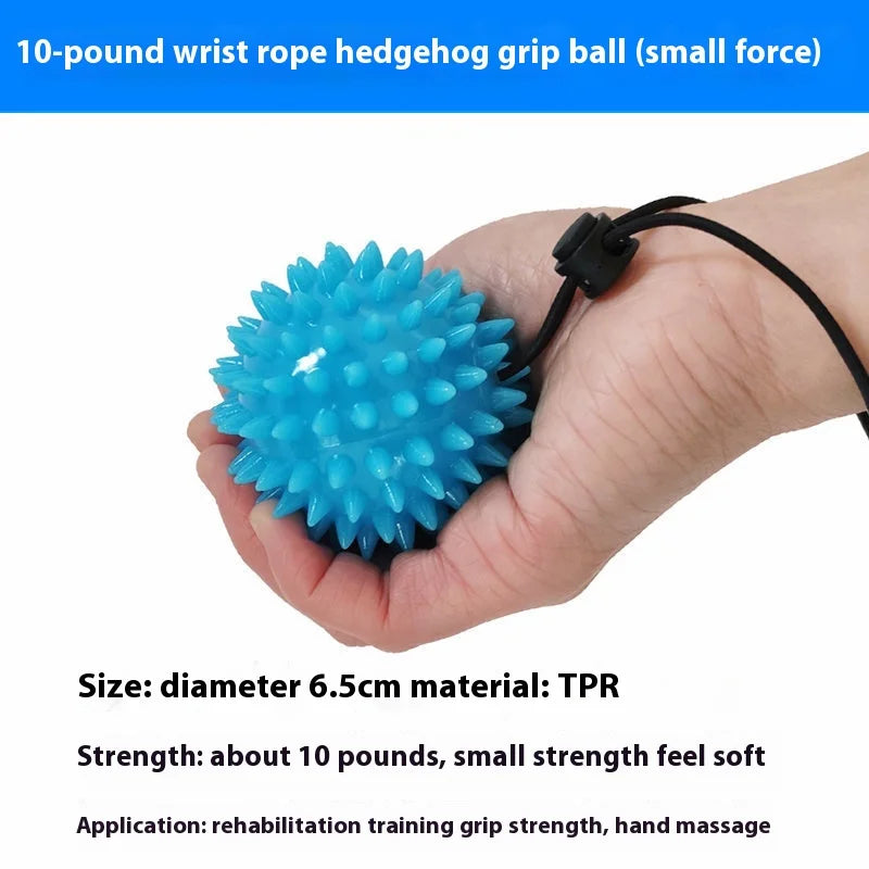 Massage Ball With Rope Hedgehog Ball Grip Strength Ball Rehabilitation Training Equipment Hand Fingers Strength Strength Device