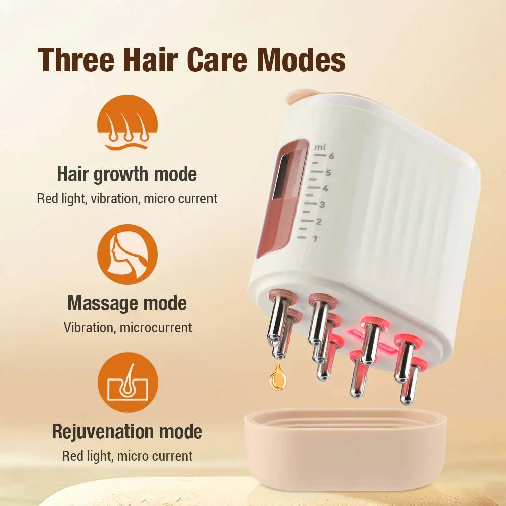 2-in-1 Electric Scalp & Massager Hair Oil Applicator Brush for Hair Treatment Growth Fluid Essential Medicine Instrument Comb