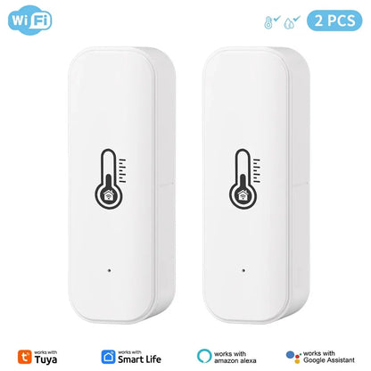 Tuya Zigbee or WiFi Temperature Humidity Sensor Home Connected Thermometer Compatible With Smart Life Alexa Google Assistant