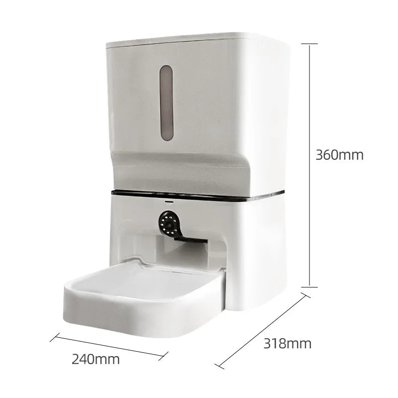 Pet automatic feeder Large capacity intelligent feeding machine Adjustable camera Laser cat teaser