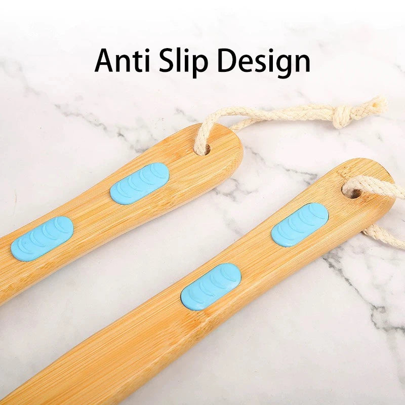 Body scrub brush soft and hard bristle shower double-side long handle shower brush 1/2pc,body brushes，Special for real hair wigs