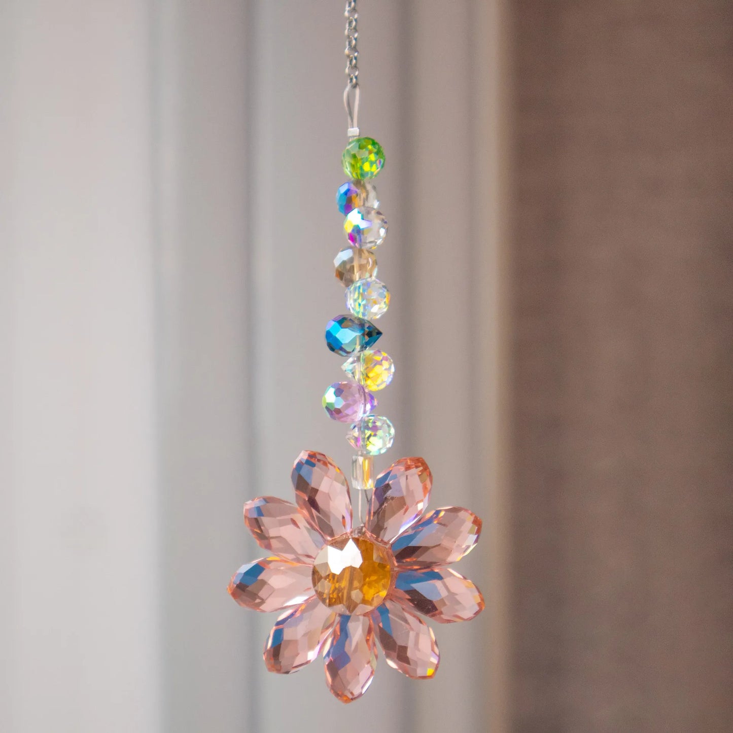 Star Moon Crystal Sun Catcher Bohemian Rainbow Maker Wind Chime  Home Outdoor Garden Hanging Ornament Window Decoration New In