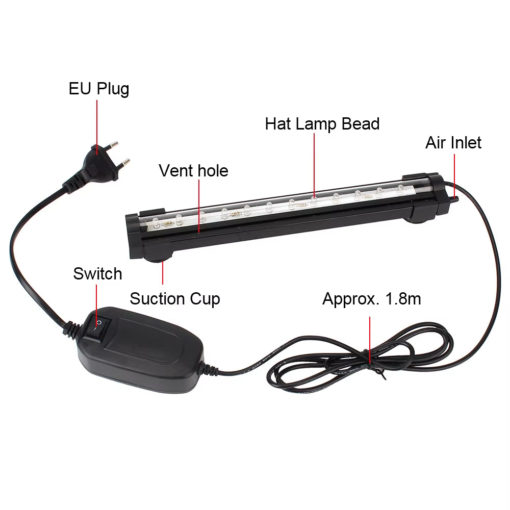 GlowWave LED Bubble Strip – Waterproof Aquarium Light with Mesmerizing Colors