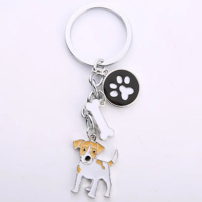 Jack Russell Terrier Keychain For Women Men Bulldog Shepherd Dog Pendant Key Ring Pet Jewerly Friends Christmas Gift llavero