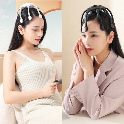 Electric Octopus Scalp Massager Hands-free 8 Claws Vibration Contacts 360 Degree 3 Modes Head Scratcher Massage Health Care
