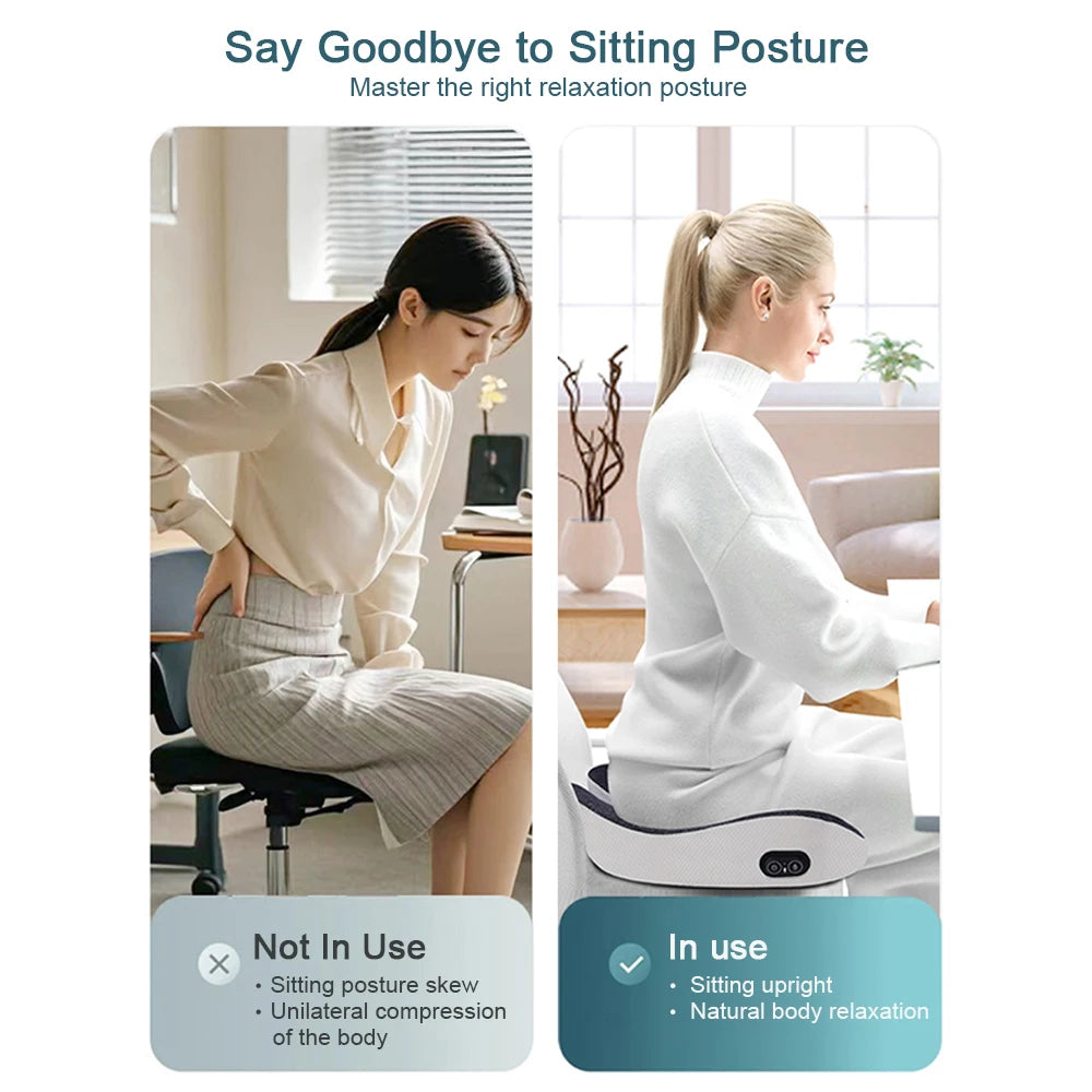 Electric Massage Cushion Vibration Massage Chair Cushion Hip Massage Mat Buttock Massager Waist Support Lumbar Pillow masajeador