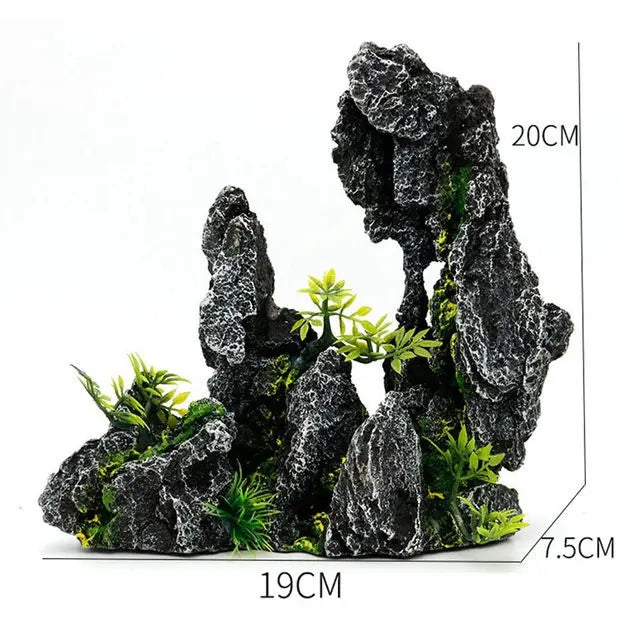 Ecological Lacape Aquarium Decoration Resin Mountain Scenery Pet Fi Tank Decorative Accories Simulation Mountain Ston...