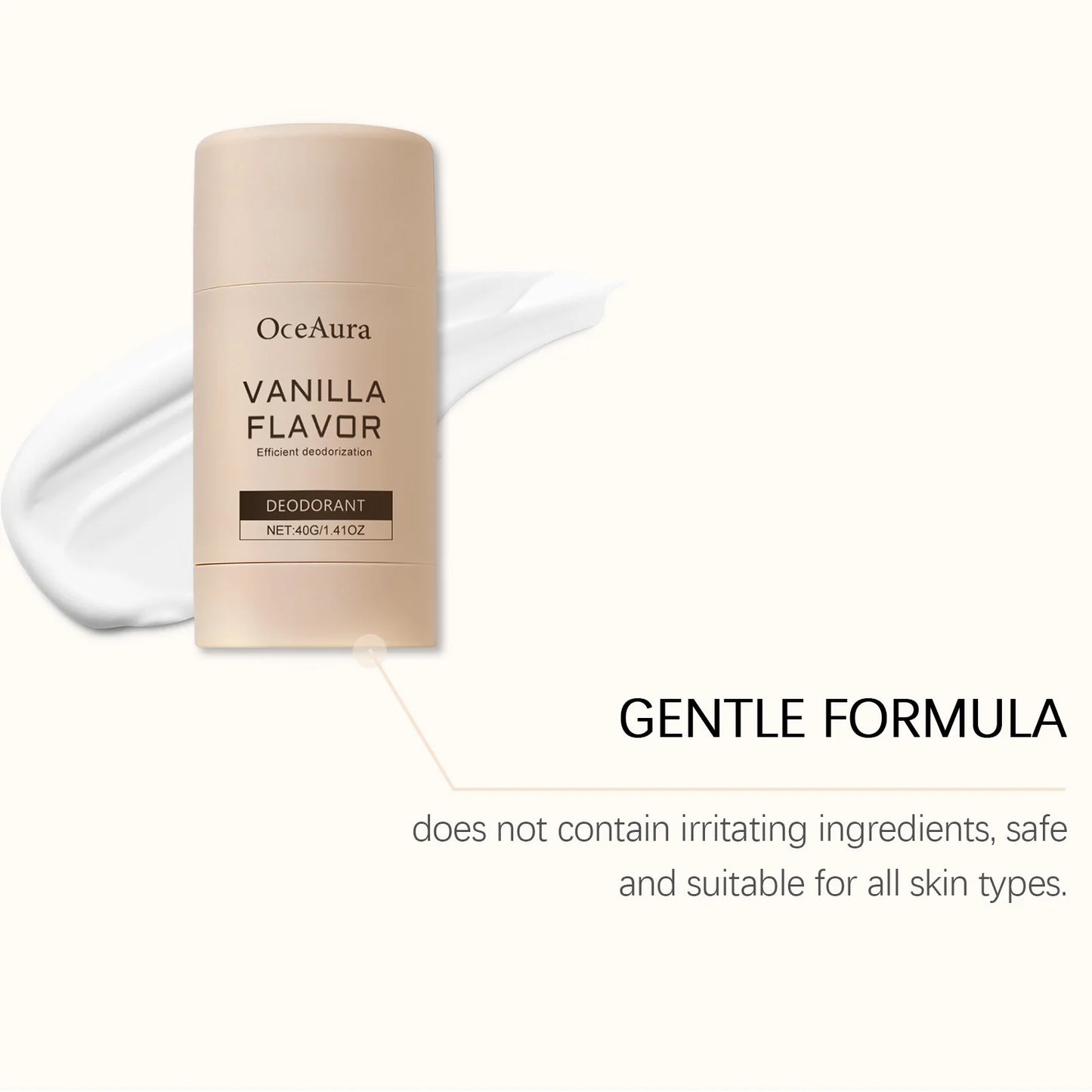 Oceaura Vanilla Body Deodorant Balm Stick Lasting Fragrance Enhance Charming Remove Body Odors Refreshing Natural Solid Balm