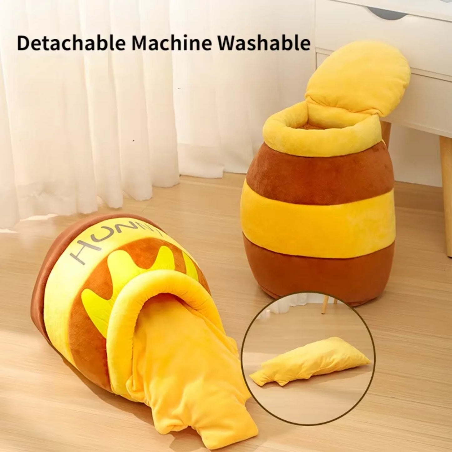 Cat bed house pet accessories, all-season sewn mat, cat cushion basket honey jar-shaped pet products, for small cats.