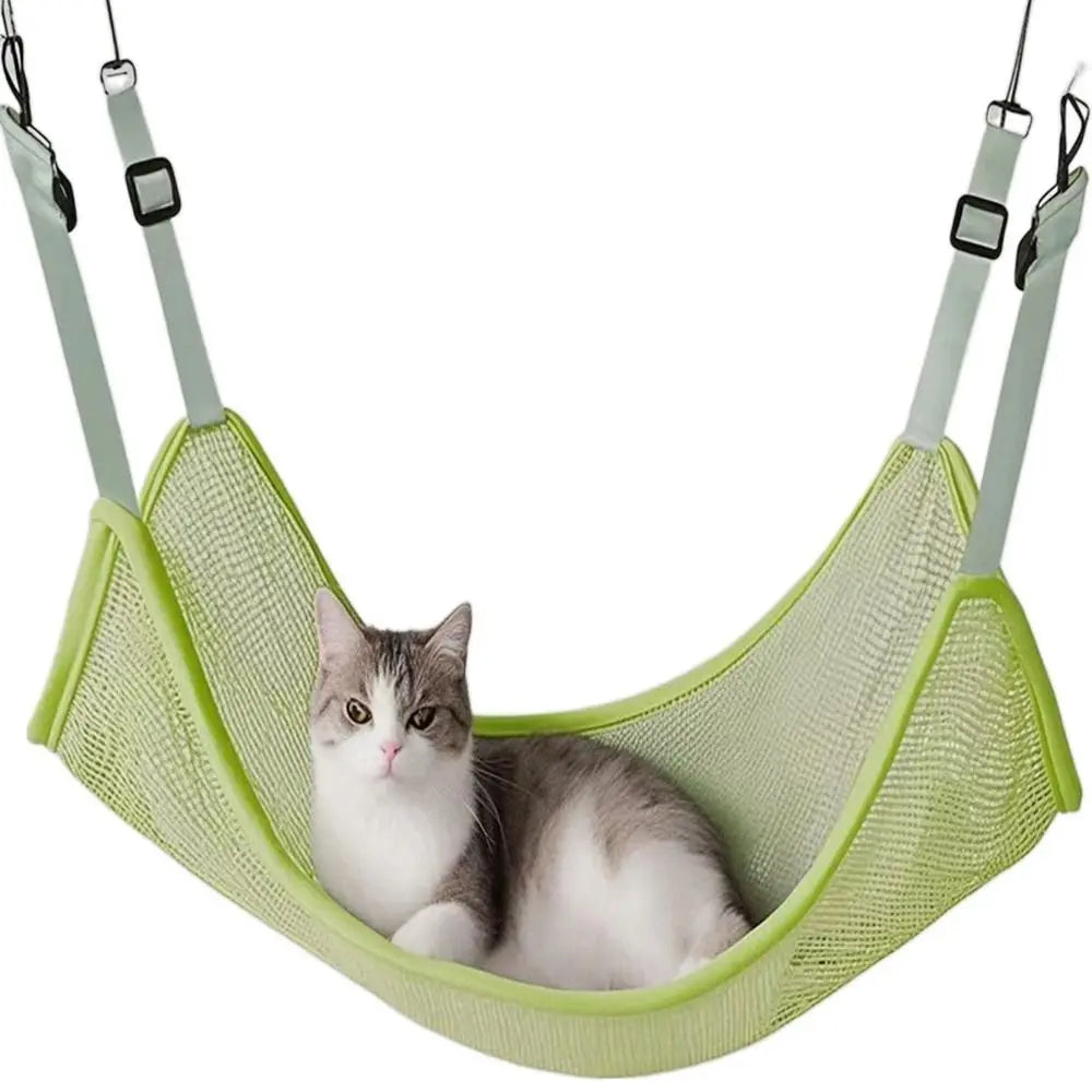 Universal Breathable Cat Hanging Hammock Durable with Adjustable Straps Cats Mesh Hammock Soft Pet Cage Hammock Indoor