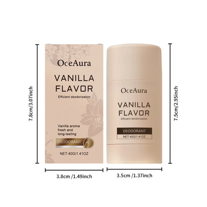Oceaura Vanilla Body Deodorant Balm Stick Lasting Fragrance Enhance Charming Remove Body Odors Refreshing Natural Solid Balm