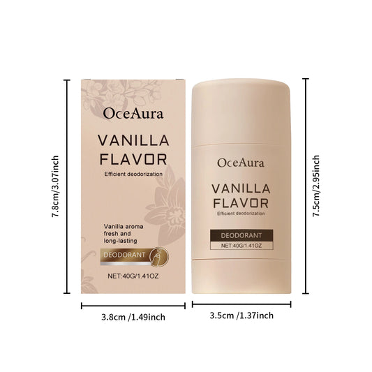 Oceaura Vanilla Body Deodorant Balm Stick Lasting Fragrance Enhance Charming Remove Body Odors Refreshing Natural Solid Balm
