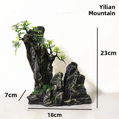 Ecological Lacape Aquarium Decoration Resin Mountain Scenery Pet Fi Tank Decorative Accories Simulation Mountain Ston...