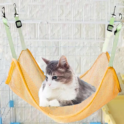 Universal Breathable Cat Hanging Hammock Durable with Adjustable Straps Cats Mesh Hammock Soft Pet Cage Hammock Indoor
