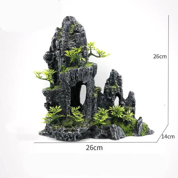Ecological Lacape Aquarium Decoration Resin Mountain Scenery Pet Fi Tank Decorative Accories Simulation Mountain Ston...