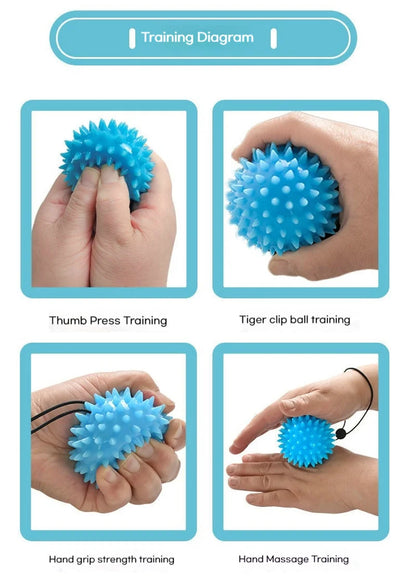 Massage Ball With Rope Hedgehog Ball Grip Strength Ball Rehabilitation Training Equipment Hand Fingers Strength Strength Device