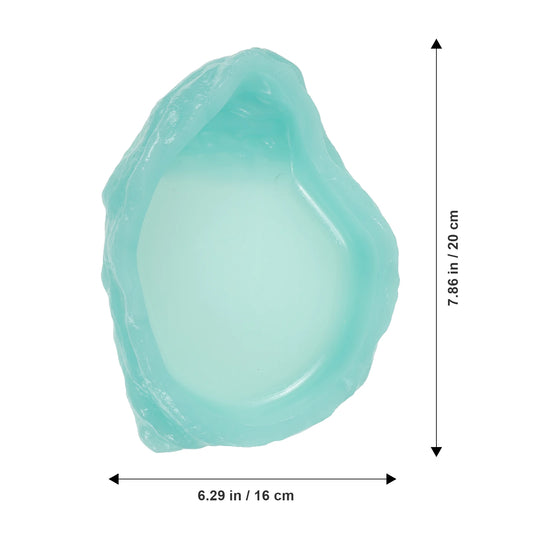 Glow in the Dark Reptile Water Bowl Feeding Dish for Lizards Turtles Small Animals Light Green Non Slip Terrarium Supplies Pet