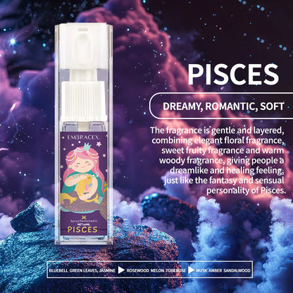 10ml Pisces Spray perfume Aromatic essential oils 12 zodiac signs Women'S Fragrances Pisces fragrance Friends holiday gifts