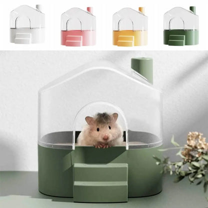 Detachable Pet Bird Bath Box Transparent Large Space Hamster Bathtub Anti-leak Household Hamster Bath House Bathtub Supplies