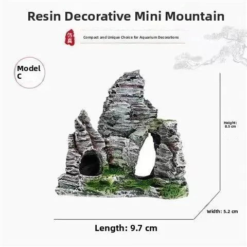 Ecological Lacape Aquarium Decoration Resin Mountain Scenery Pet Fi Tank Decorative Accories Simulation Mountain Ston...