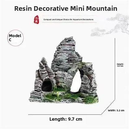 Ecological Lacape Aquarium Decoration Resin Mountain Scenery Pet Fi Tank Decorative Accories Simulation Mountain Ston...
