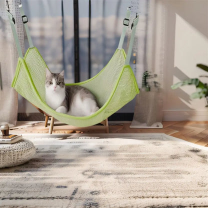 Universal Breathable Cat Hanging Hammock Durable with Adjustable Straps Cats Mesh Hammock Soft Pet Cage Hammock Indoor
